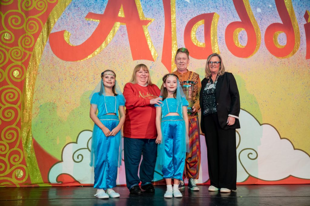 photo 2 deputy chair with catherine farrell and members of charlie smyths family at the opening of newry panto