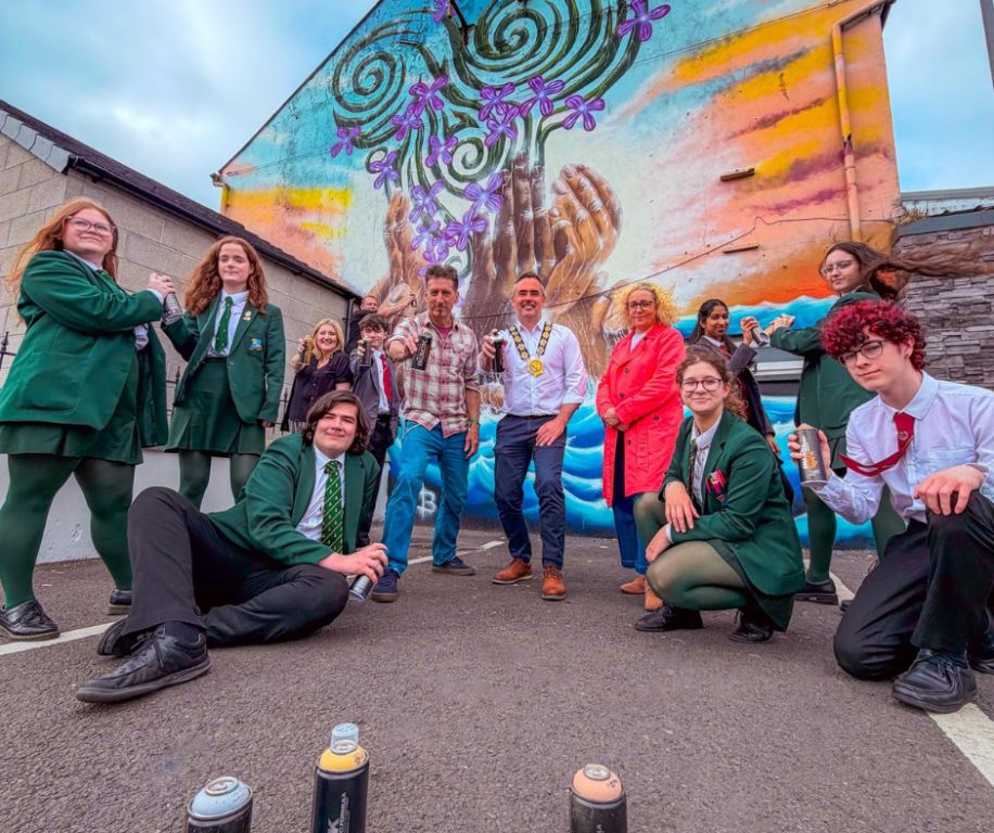 Vibrant New Public Mural Painted by Students Unveiled in Downpatrick